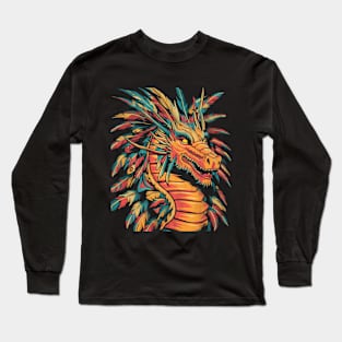Golden native American dragon Long Sleeve T-Shirt